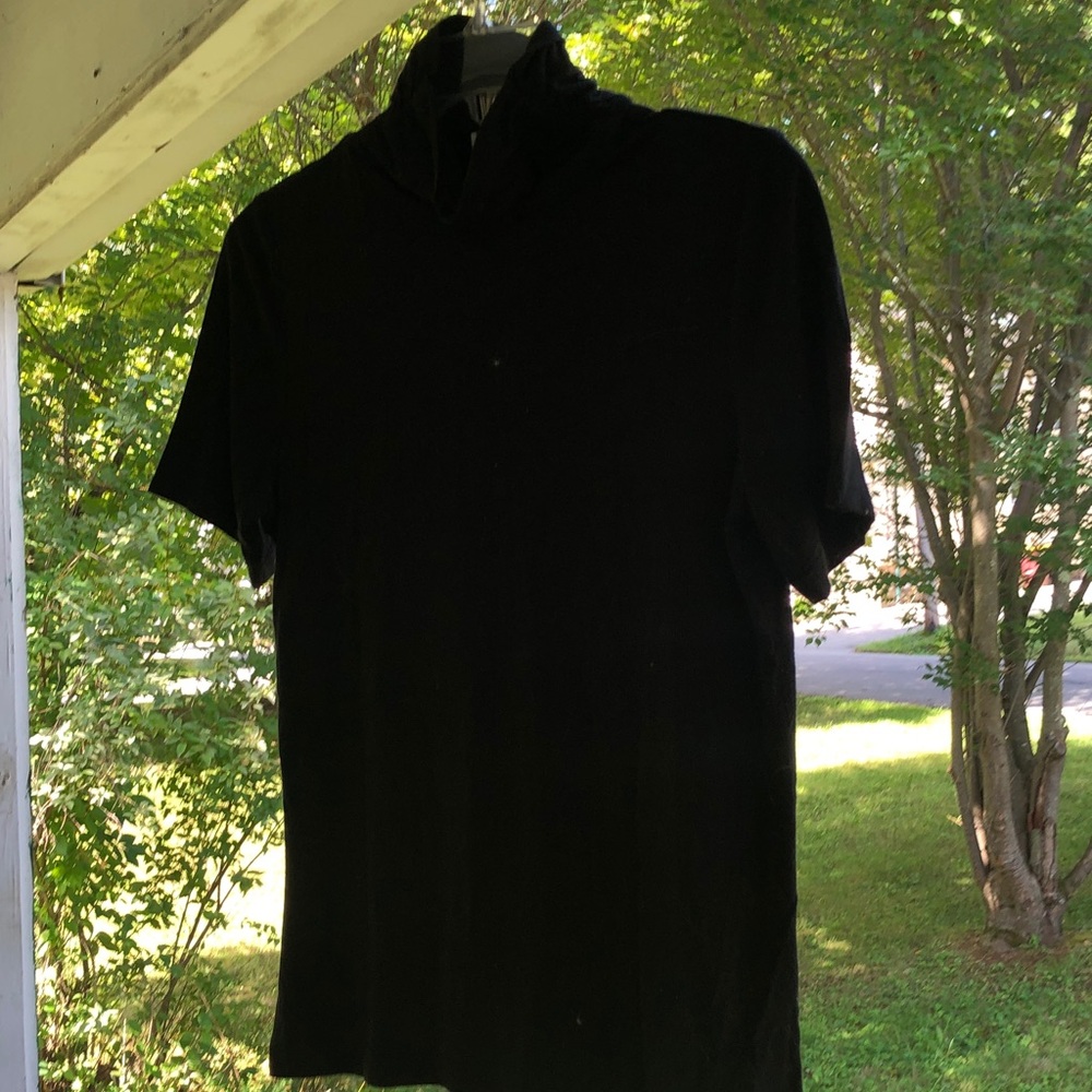 Ladies Black Short-Sleeve turtleneck Shirt